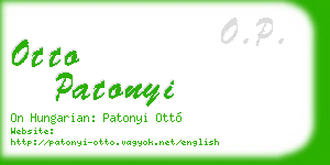 otto patonyi business card
